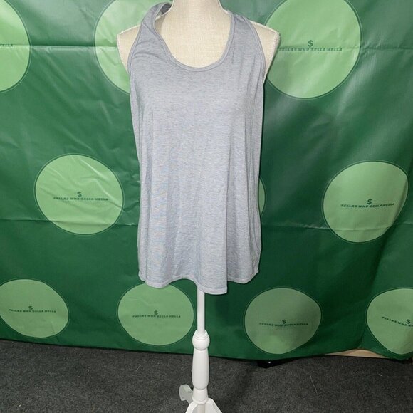 ATHLETA criss cross back flowy tank in LIGHT HEATHER GREY sz X-LARGE - VGUC - Picture 3 of 8